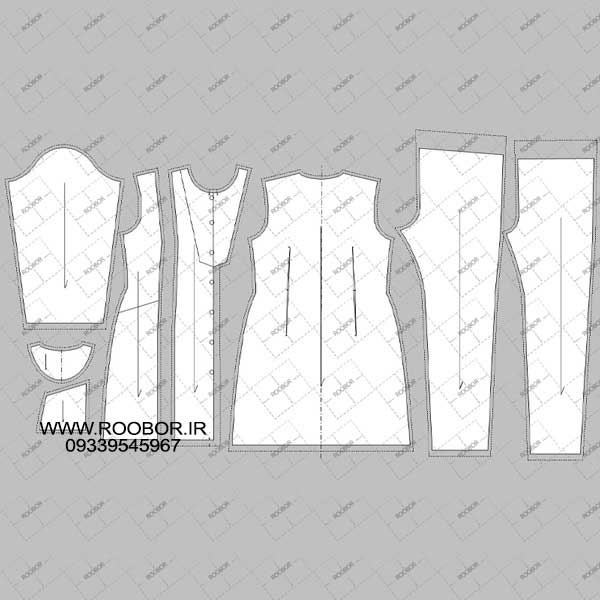 الگوی خیاطی لباس فرم دبیرستان دخترانه- مانتو شلوار 2 الگوی خیاطی فرم دبیرستان دخترانه